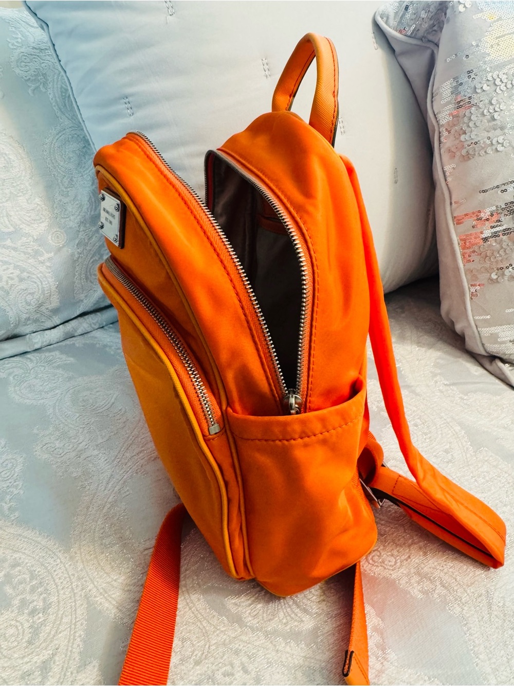 Michael Kors Orange Nylon Backpack - Picture 5 of 5